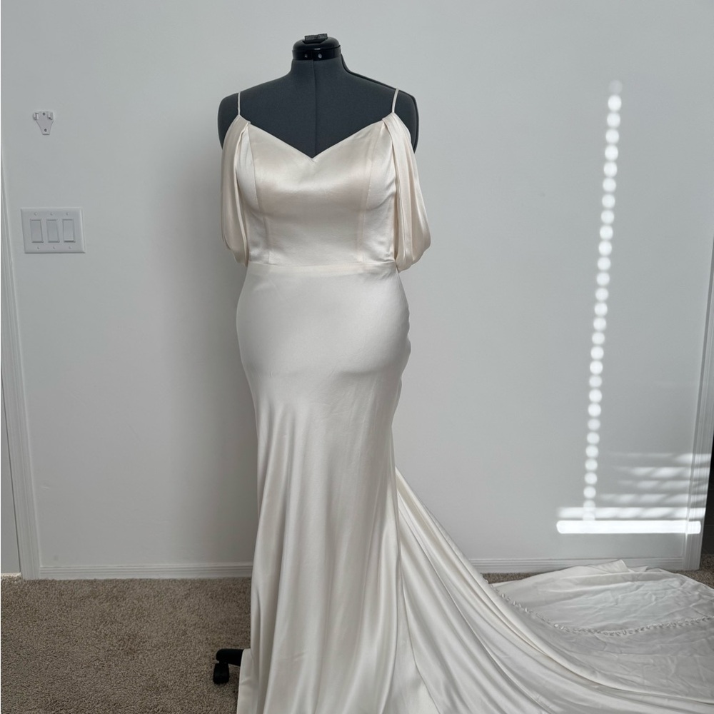 Elegant White Satin Gown